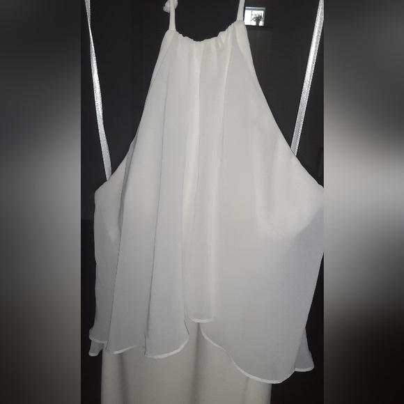 Ivory Formal maxi COMFY Wedding, prom, formal Gown, halter style floor length - Picture 3 of 5